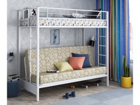 Двухъярусная кровать с диваном Мадлен белая-пифагор в Туринске - turinsk.magazinmebel.ru | фото - изображение 1