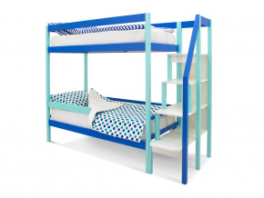 Двухъярусная кровать Svogen с бортиком мятно-синий в Туринске - turinsk.magazinmebel.ru | фото - изображение 1