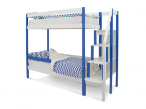 Двухъярусная кровать Svogen с бортиком синий-белый в Туринске - turinsk.magazinmebel.ru | фото - изображение 1