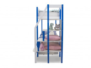 Двухъярусная кровать Svogen с ящиками и бортиком сине-белый в Туринске - turinsk.magazinmebel.ru | фото - изображение 3