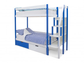 Двухъярусная кровать Svogen с ящиками сине-белый в Туринске - turinsk.magazinmebel.ru | фото