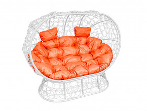 Кокон Лежебока на подставке с ротангом оранжевая подушка в Туринске - turinsk.magazinmebel.ru | фото