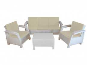 Комплект уличной мебели Yalta Premium Terrace Triple Set белый в Туринске - turinsk.magazinmebel.ru | фото