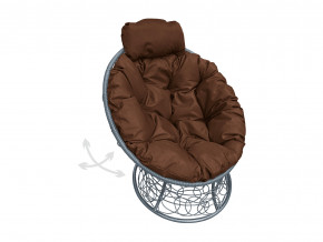 Кресло Папасан мини пружинка с ротангом коричневая подушка в Туринске - turinsk.magazinmebel.ru | фото - изображение 1