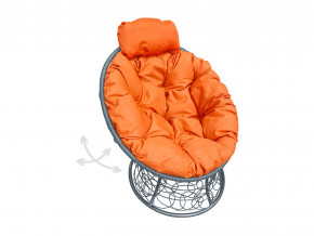Кресло Папасан мини пружинка с ротангом оранжевая подушка в Туринске - turinsk.magazinmebel.ru | фото - изображение 1