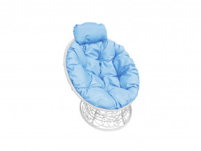 Кресло Папасан мини с ротангом голубая подушка в Туринске - turinsk.magazinmebel.ru | фото