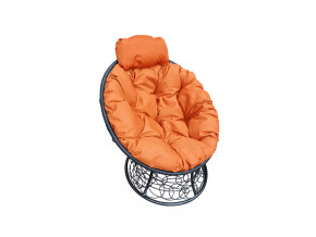 Кресло Папасан мини с ротангом оранжевая подушка в Туринске - turinsk.magazinmebel.ru | фото