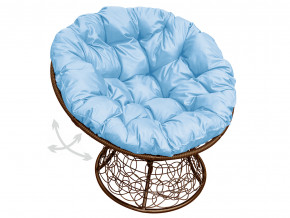 Кресло Папасан пружинка с ротангом голубая подушка в Туринске - turinsk.magazinmebel.ru | фото