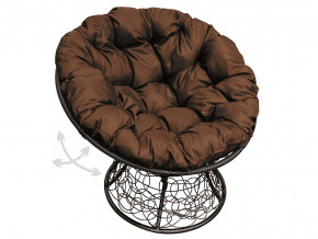 Кресло Папасан пружинка с ротангом коричневая подушка в Туринске - turinsk.magazinmebel.ru | фото