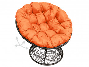 Кресло Папасан пружинка с ротангом оранжевая подушка в Туринске - turinsk.magazinmebel.ru | фото - изображение 1
