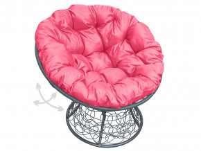 Кресло Папасан пружинка с ротангом розовая подушка в Туринске - turinsk.magazinmebel.ru | фото