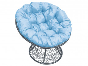 Кресло Папасан с ротангом голубая подушка в Туринске - turinsk.magazinmebel.ru | фото