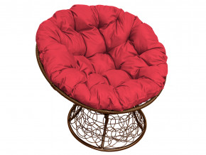 Кресло Папасан с ротангом красная подушка в Туринске - turinsk.magazinmebel.ru | фото