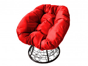 Кресло Пончик с ротангом красная подушка в Туринске - turinsk.magazinmebel.ru | фото