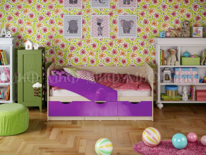 Кровать Бабочки 1600 Фиолетовый металлик в Туринске - turinsk.magazinmebel.ru | фото