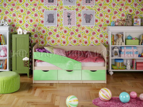 Кровать Бабочки 1800 Салатовый металлик в Туринске - turinsk.magazinmebel.ru | фото - изображение 1