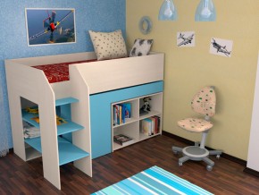 Кровать чердак Теремок 2 Голубой в Туринске - turinsk.magazinmebel.ru | фото