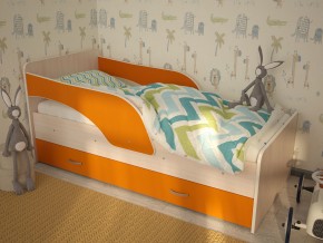 Кровать детская Максимка млечный дуб-оранж в Туринске - turinsk.magazinmebel.ru | фото