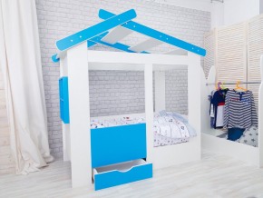 Кровать детская Теремок с ящиком лазурь в Туринске - turinsk.magazinmebel.ru | фото