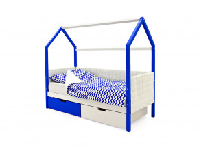 Кровать-домик мягкий Svogen с ящиками сине-белый в Туринске - turinsk.magazinmebel.ru | фото