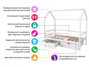 Кровать-домик Svogen с фото с ящиками и бортиком графит/мишки в Туринске - turinsk.magazinmebel.ru | фото - изображение 2