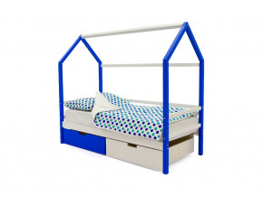 Кровать-домик Svogen с ящиками сине-белый в Туринске - turinsk.magazinmebel.ru | фото