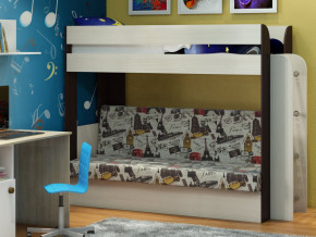 Кровать двухъярусная Карамель 75 венге ткань биг бен в Туринске - turinsk.magazinmebel.ru | фото - изображение 1
