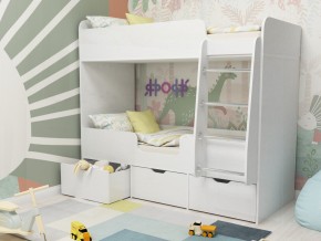 Кровать двухъярусная Малыш двойняшка белый в Туринске - turinsk.magazinmebel.ru | фото