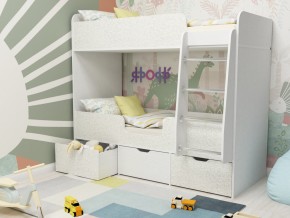 Кровать двухъярусная Малыш двойняшка белый феритейл в Туринске - turinsk.magazinmebel.ru | фото