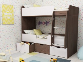 Кровать двухъярусная Малыш двойняшка бодега-белый в Туринске - turinsk.magazinmebel.ru | фото