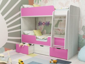 Кровать двухъярусная Малыш двойняшка винтерберг-розовый в Туринске - turinsk.magazinmebel.ru | фото