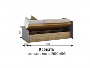 Кровать Харви белый/вотан в Туринске - turinsk.magazinmebel.ru | фото - изображение 3