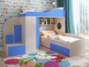 Кровать Кадет 2 Дуб молочный-голубой в Туринске - turinsk.magazinmebel.ru | фото - изображение 1