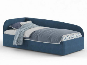 Кровать мягкая Денди на латах рогожка синяя в Туринске - turinsk.magazinmebel.ru | фото