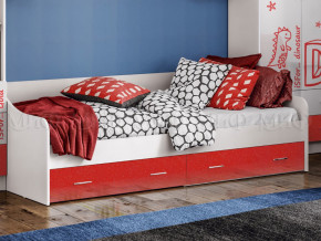 Кровать с ящиками Вега Алфавит Красный в Туринске - turinsk.magazinmebel.ru | фото - изображение 1