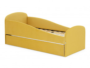Кровать с ящиком Letmo горчичный (велюр) в Туринске - turinsk.magazinmebel.ru | фото - изображение 1