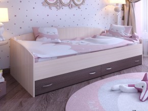 Кровать с выкатными ящиками Дуб молочный-Бодего в Туринске - turinsk.magazinmebel.ru | фото - изображение 1