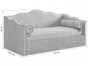 Кровать софа Лея 900 велюр латте/крем в Туринске - turinsk.magazinmebel.ru | фото - изображение 2