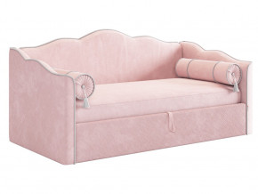 Кровать софа Лея 900 велюр нежно-розовый/галька в Туринске - turinsk.magazinmebel.ru | фото