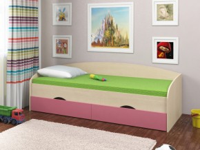 Кровать Соня 2 дуб молочный-розовый в Туринске - turinsk.magazinmebel.ru | фото