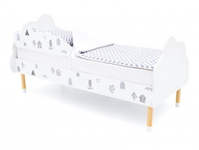 Кровать Stumpa Облако с бортиком рисунок Домики в Туринске - turinsk.magazinmebel.ru | фото - изображение 1