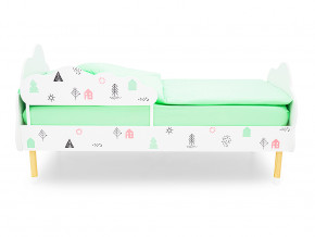 Кровать Stumpa Облако с бортиком рисунок Домики розовый, бирюзовый в Туринске - turinsk.magazinmebel.ru | фото - изображение 3