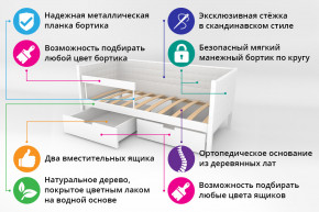 Кровать-тахта Svogen мягкая с ящиками и бортиком с фото белый/лисята в Туринске - turinsk.magazinmebel.ru | фото - изображение 2