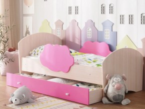 Кровать Тучка с ящиком дуб-розовый в Туринске - turinsk.magazinmebel.ru | фото - изображение 1