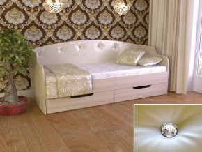 Кровать Юниор Тип 2 шимо светлый/белый перламутр 800х1600 в Туринске - turinsk.magazinmebel.ru | фото - изображение 1
