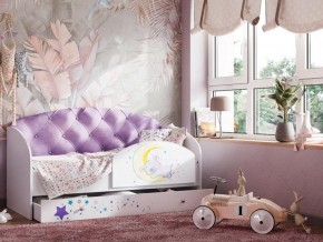 Кровать Звездочка с бортиком Белый-фиолетовый в Туринске - turinsk.magazinmebel.ru | фото